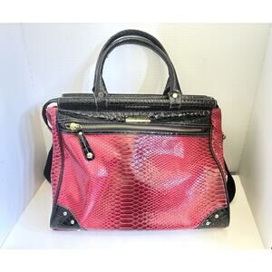 Samantha Brown Red Croc Embossed Large Travel Tote Bag